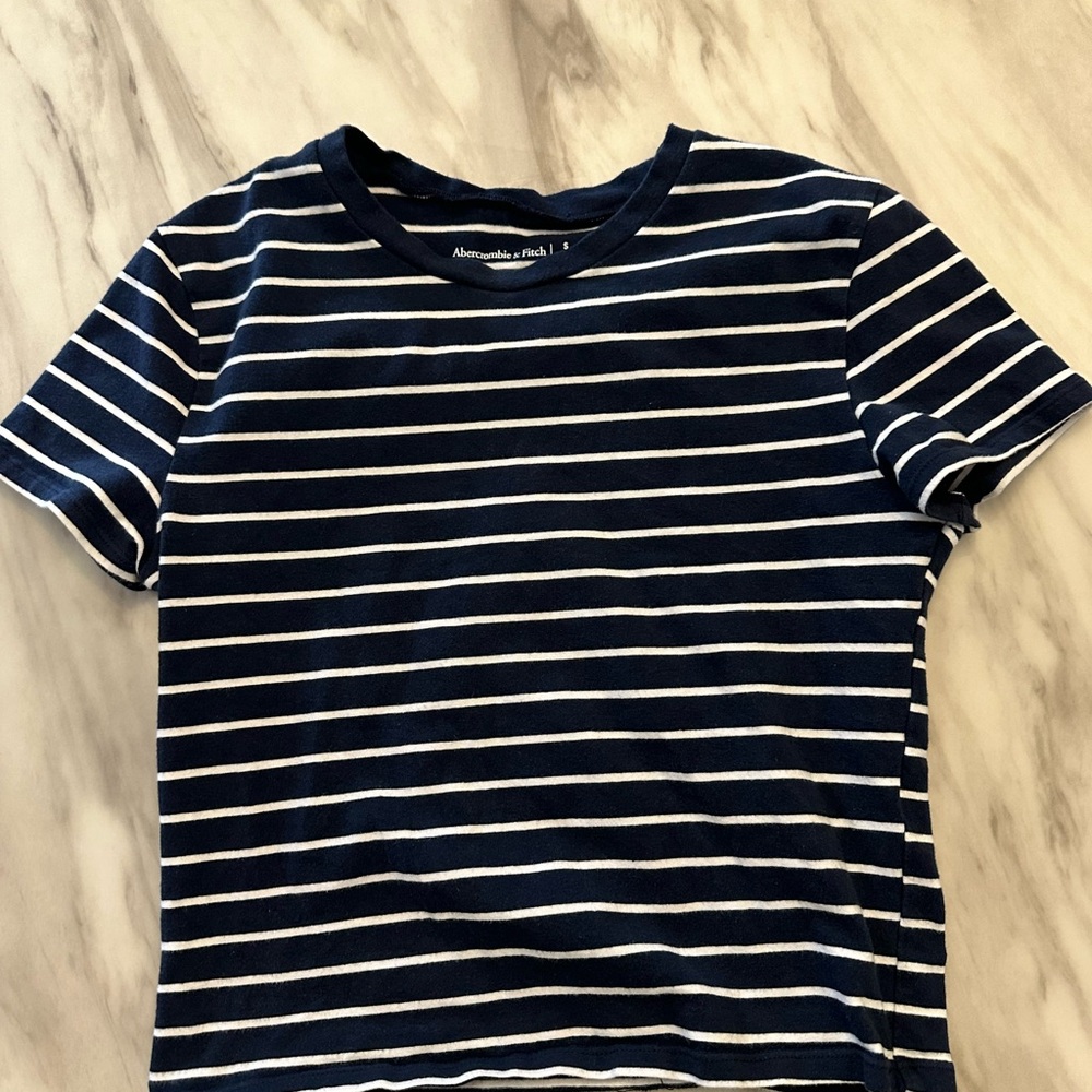 Abercrombie & Fitch Navy Blue Striped Shirt
